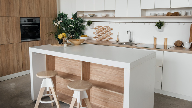 Open shelf cabinets