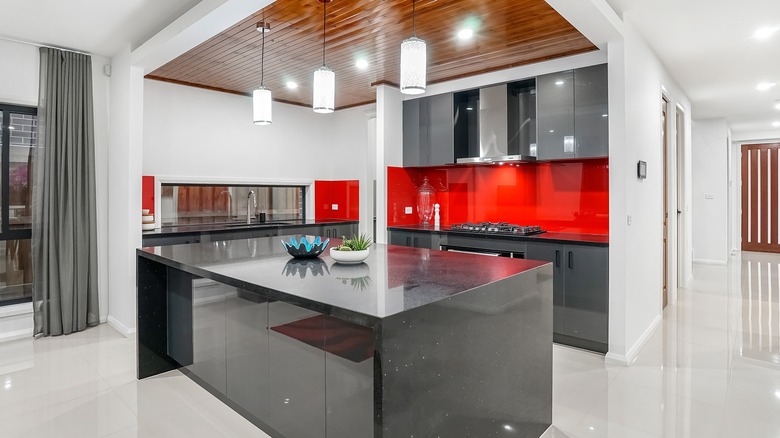 Sleek and shiny retro kitchen