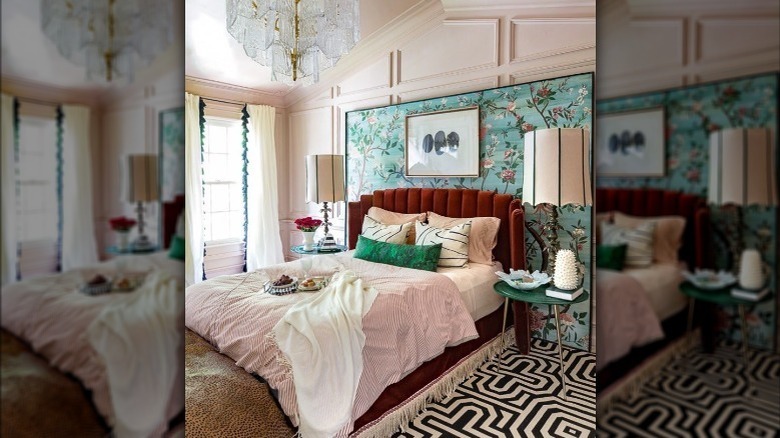 multi-patterned bedroom 