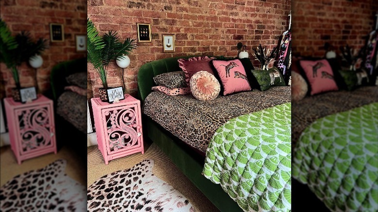 leopard print in bedroom 