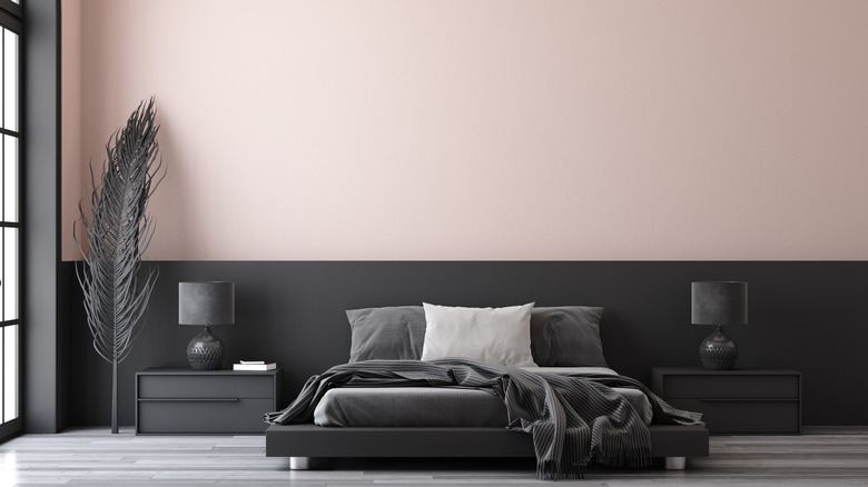 Pink and black bedroom
