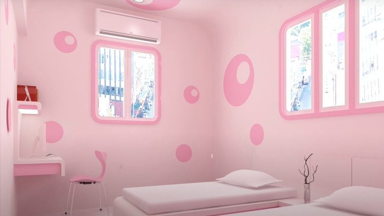 Pink room with bubble design