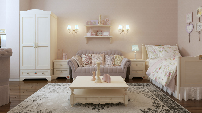 Blush pink bedroom