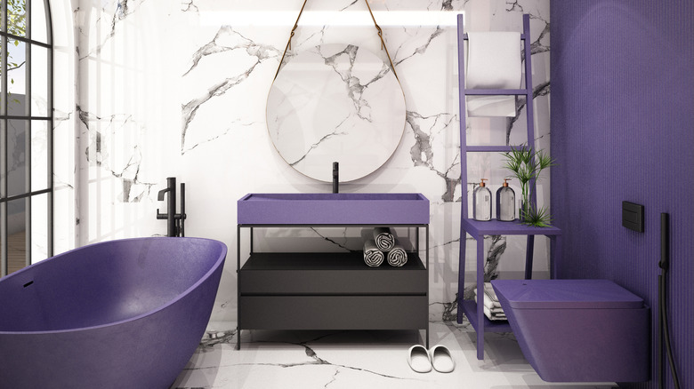 Amethyst colored bathroom appliances