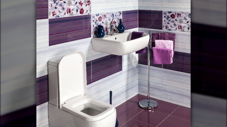 Floral and purple tiles