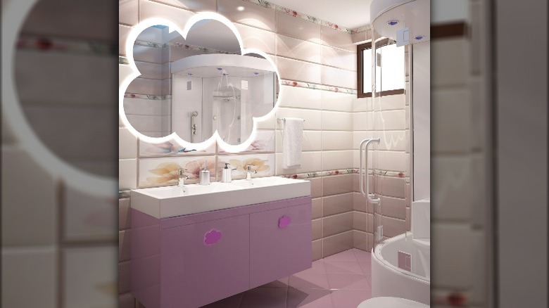 Purple cloud bathroom