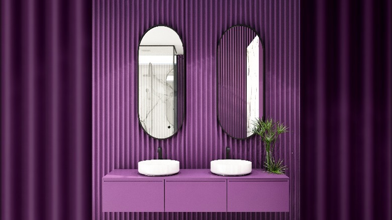 Grape purple bathroom