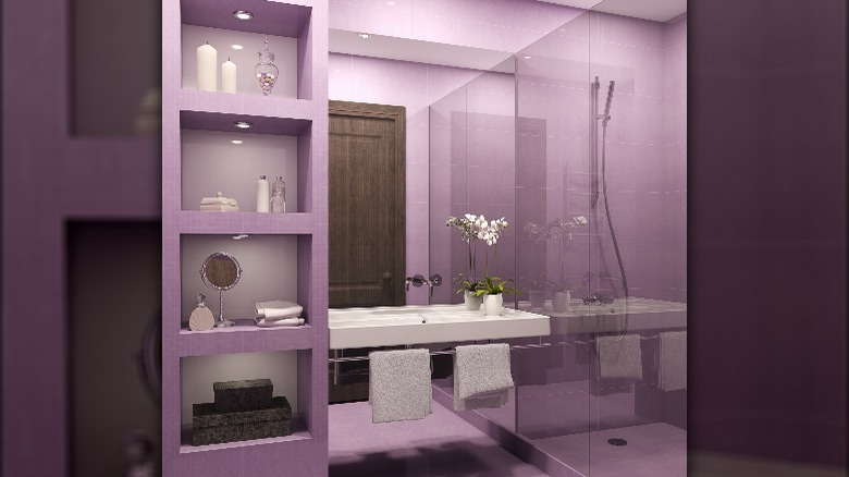 Lilac bathroom modern