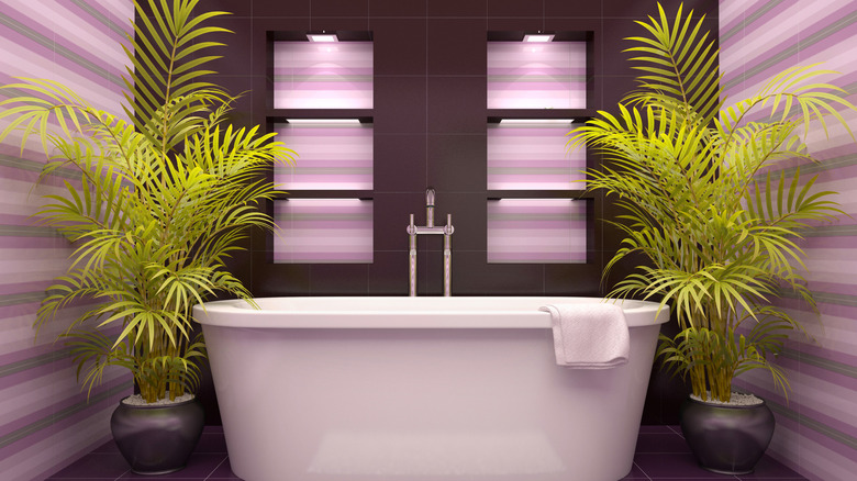 Spa like purple bathroom