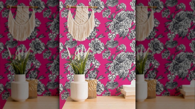 fuchsia floral wallpaper pattern