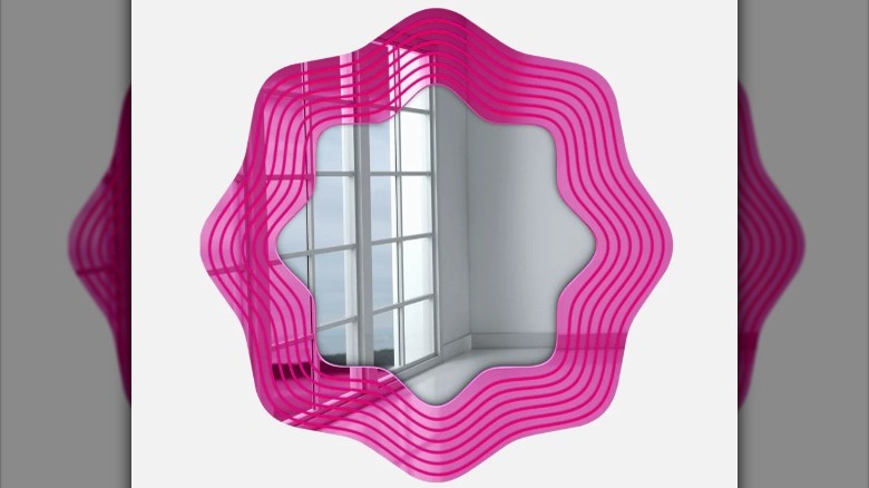 wavy fuchsia mirror