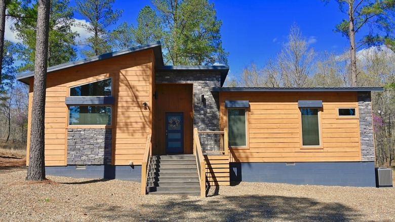 small mid-century modern cabin