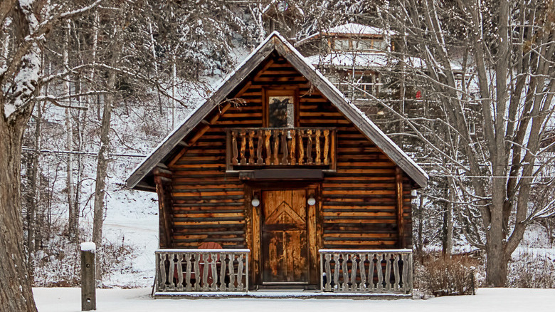 cabin in the snow