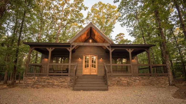 small cabin with big porch