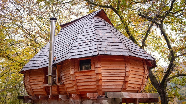 weirdly shaped small cabin