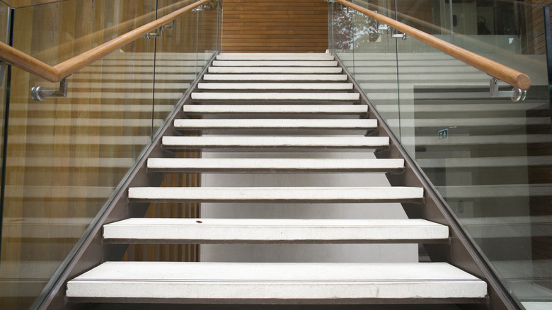 Modern white stairs