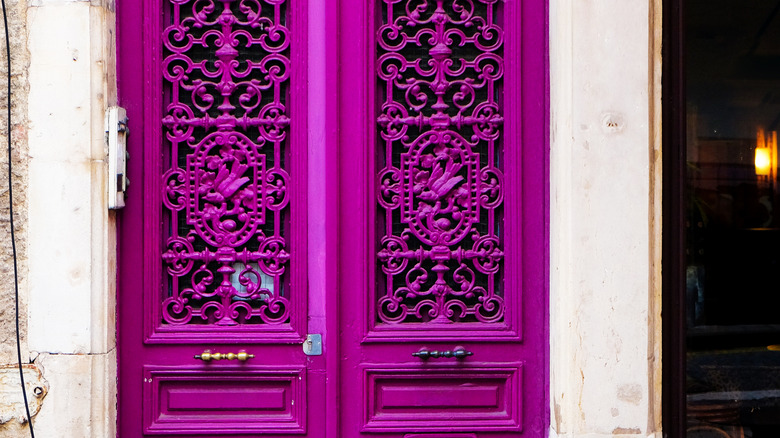 purple pink door 