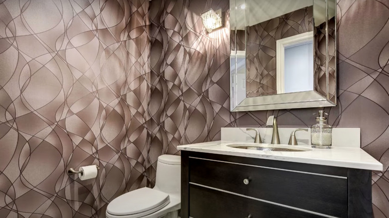 Bronze wallpaper for bathroom