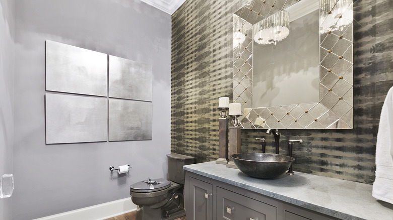 Metallic bathroom