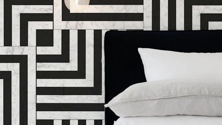 Art Deco stark contrast bedroom