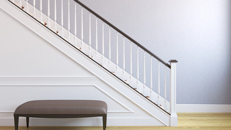 white stairway in modern house