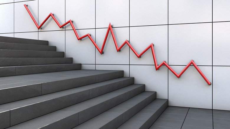 stair with unique red handrail