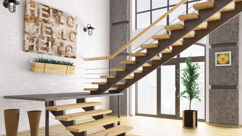 modern interior with staircase