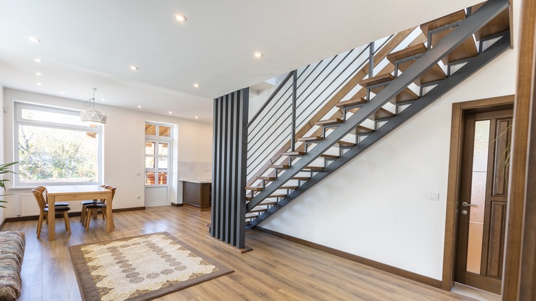 modern metal stairway