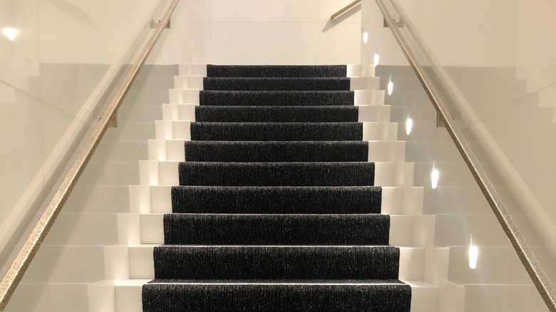 black and white staircase