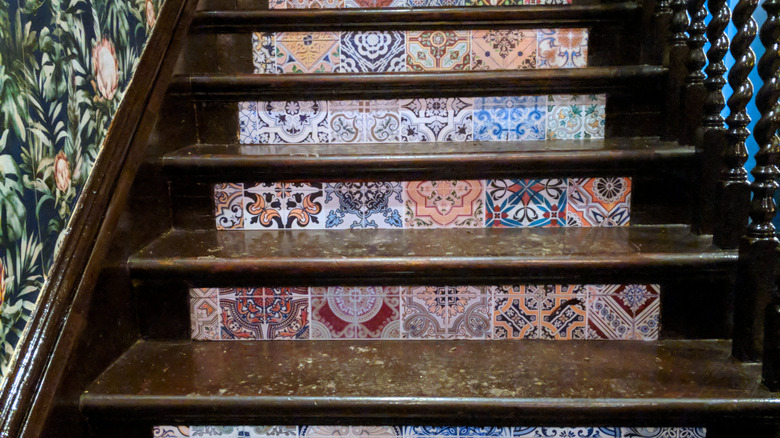 tiled stair riser