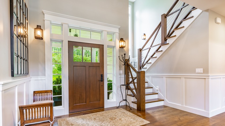 rich wood tones staircase