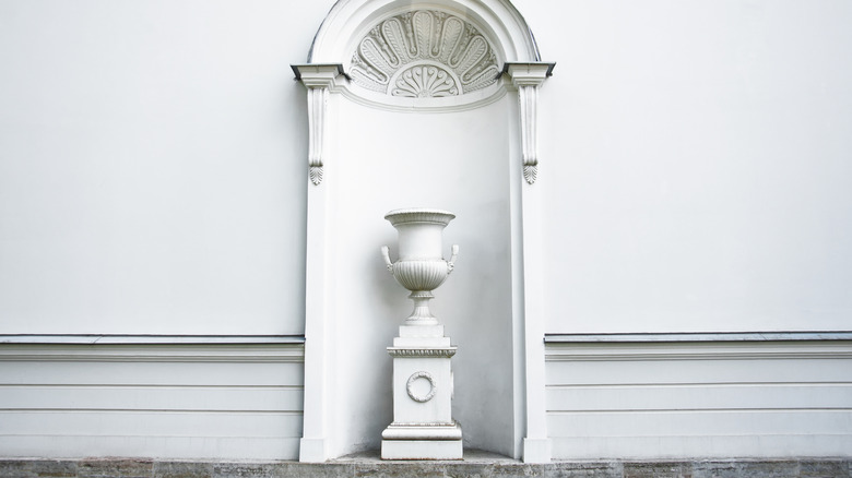 vase in architectural arch