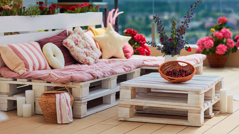 a diy patio with plants