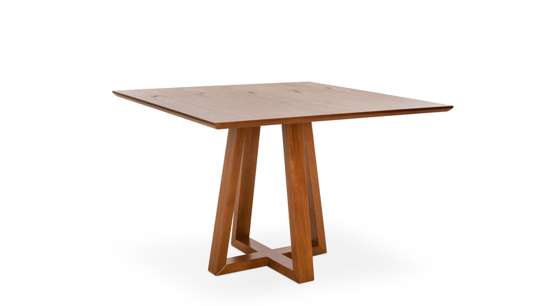 wooden table on white background