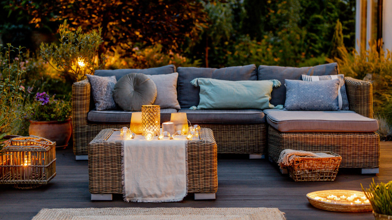 outdoor space with candles