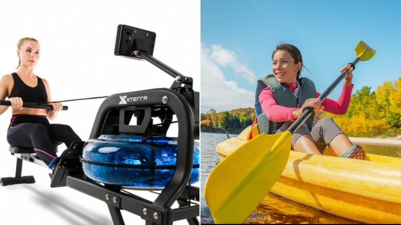 Rowing machine and kayak
