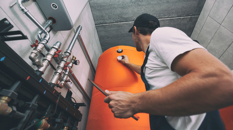 inspecting a home's water heater