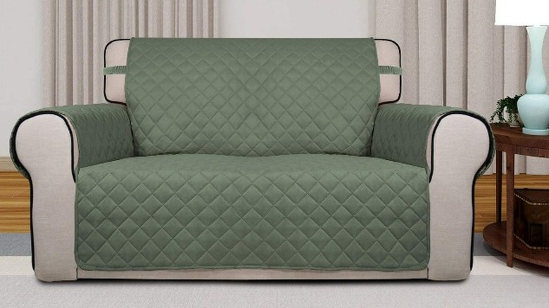 Green quilted slipcover