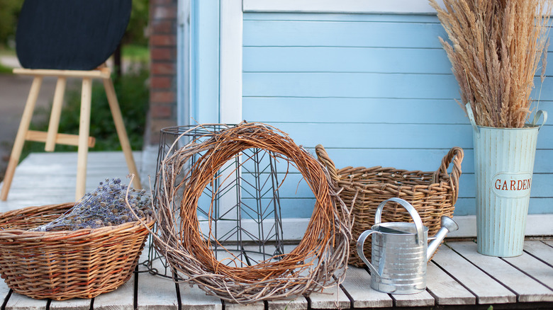 Wicker, grapevines, and grasses