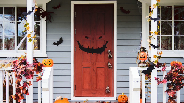 Door with spooky face