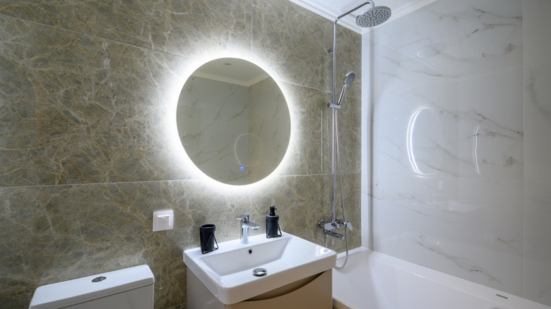 Bathroom with special lighting