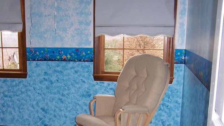 blue sponge painted nursery