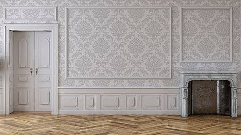 Damask gray wallpaper 