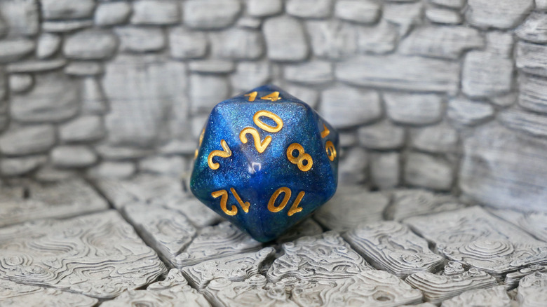 Blue Dungeons & Dragons dice