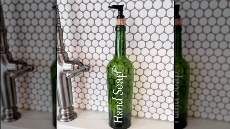 wine bottle soap dispenser