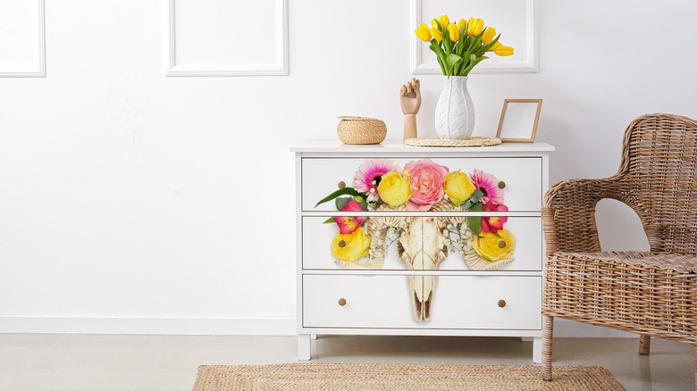 small chest with decoupaged flowers