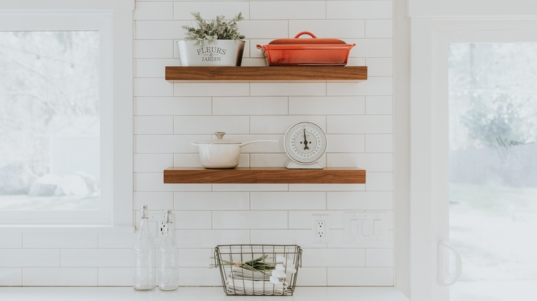 wired basket on kitchen counter