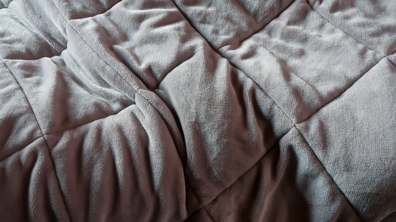 Textured gray blanket