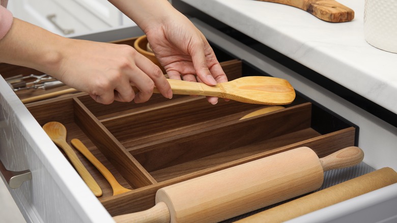 organized utensil drawer