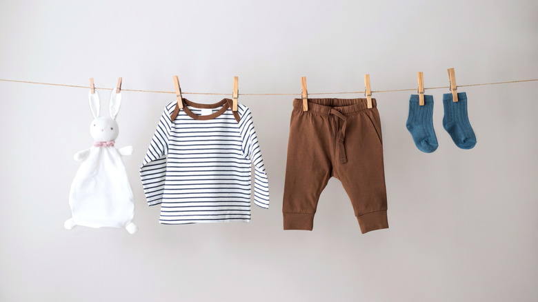 Baby clothes on drying line